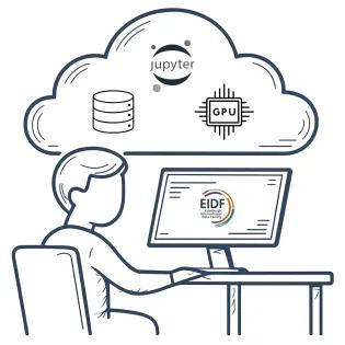 User accessing EIDF with cloud above their head
